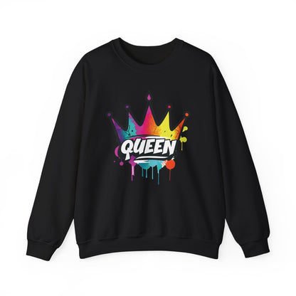 "QUEEN" Street Style Graffiti Crewneck Sweatshirt