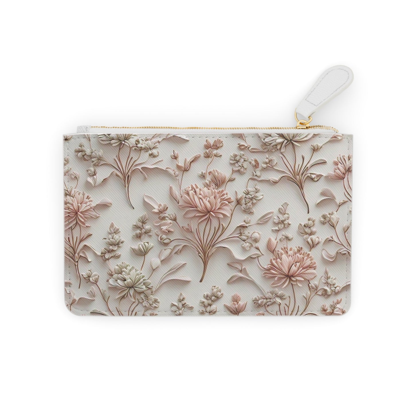 Elegant 3D Floral Print Mini Clutch Bag with Vibrant, Intricate Flower Design