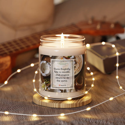 Coconut Cream + Cardamom Scented Soy Candle - 9oz: 'Burn brightly, like a candle, and inspire others to do the same'