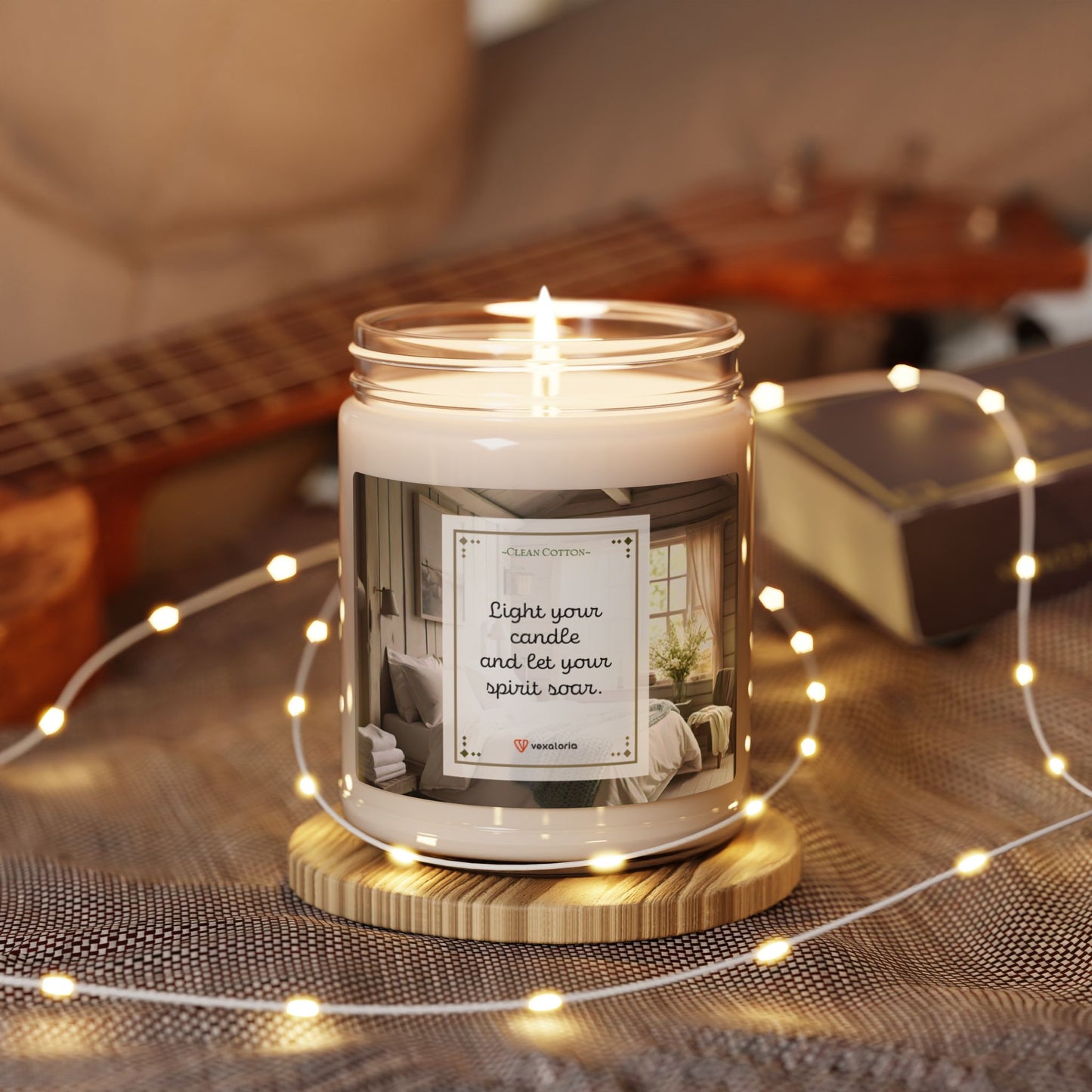 Clean Cotton Scented Soy Candle - 9oz: 'Light your candle and let your spirit soar.'