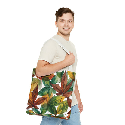 Eco-Friendly Brown & Green Leaves Tote Bag – Stylish and Sustainable