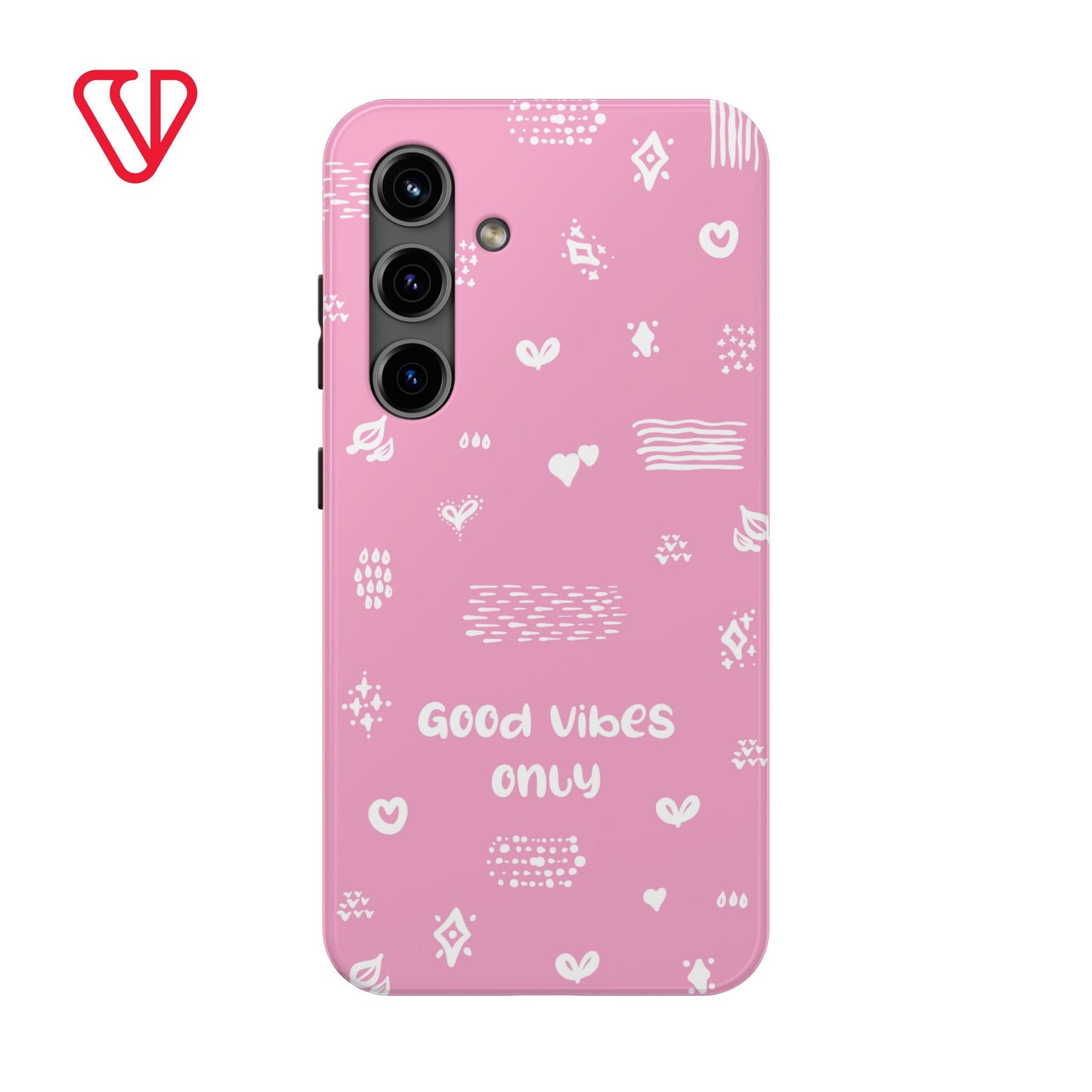 Phone Case - "Good Vibes Only" Minimal Pink Design for iPhone & Samsung