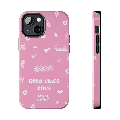 Phone Case - "Good Vibes Only" Minimal Pink Design for iPhone & Samsung