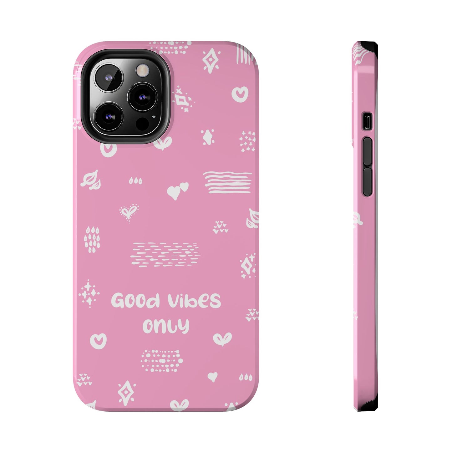 Phone Case - "Good Vibes Only" Minimal Pink Design for iPhone & Samsung