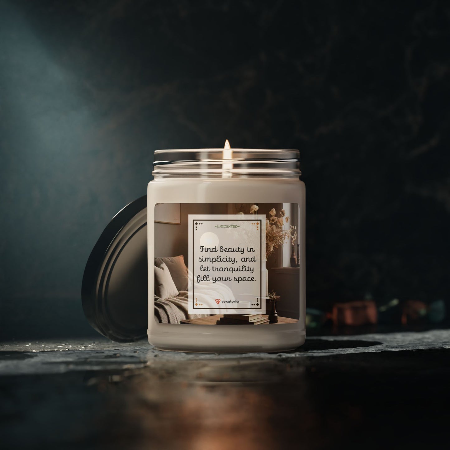 Unscented  Soy Candle - 9oz: 'Find beauty in simplicity, and let tranquility fill your space.'