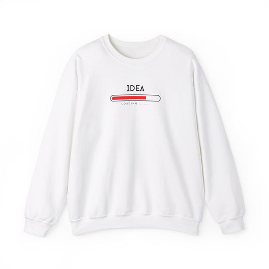 "Idea Loading" Crewneck White Sweatshirt