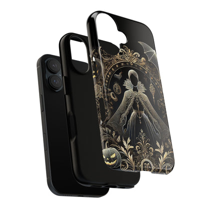 Phone Cases - iPhone 16, Google Pixel, Samsung Galaxy Halloween Black Beauty Golden Design Luxury Trendy Gift