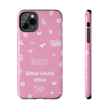 Phone Case - "Good Vibes Only" Minimal Pink Design for iPhone & Samsung