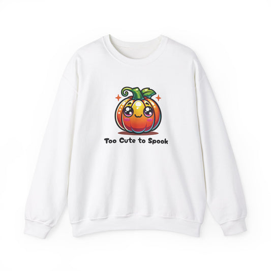 Too Cute to Spook Halloween-Themed Unisex Heavy Blend™ Crewneck Sweatshirt – Adorable and Comfortable Fall Fashion with Playful Pumpkin Design