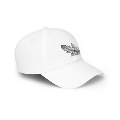 Whimsical Butterfly & Feather Low profile cap – Embrace Nature's Elegance in Comfort & Style