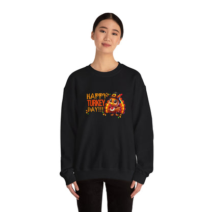 Happy Turkey Day : Thanksgiving Crewneck Sweatshirt