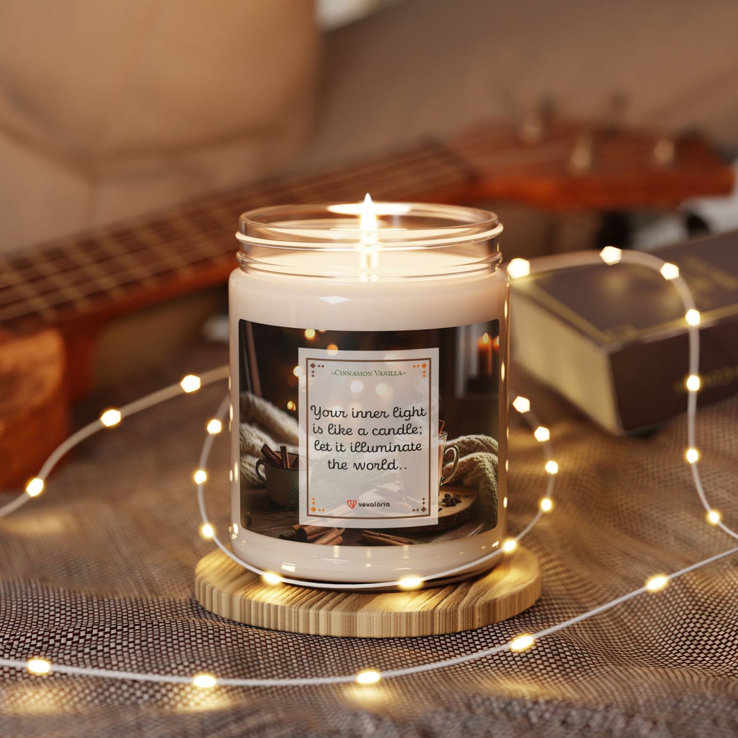 Cinnamon Vanilla Scented Soy Candle - 9oz: 'Your inner light is like a candle; let it illuminate the world.'