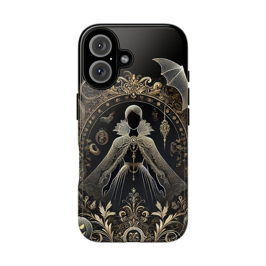 Phone Cases - iPhone 16, Google Pixel, Samsung Galaxy Halloween Black Beauty Golden Design Luxury Trendy Gift