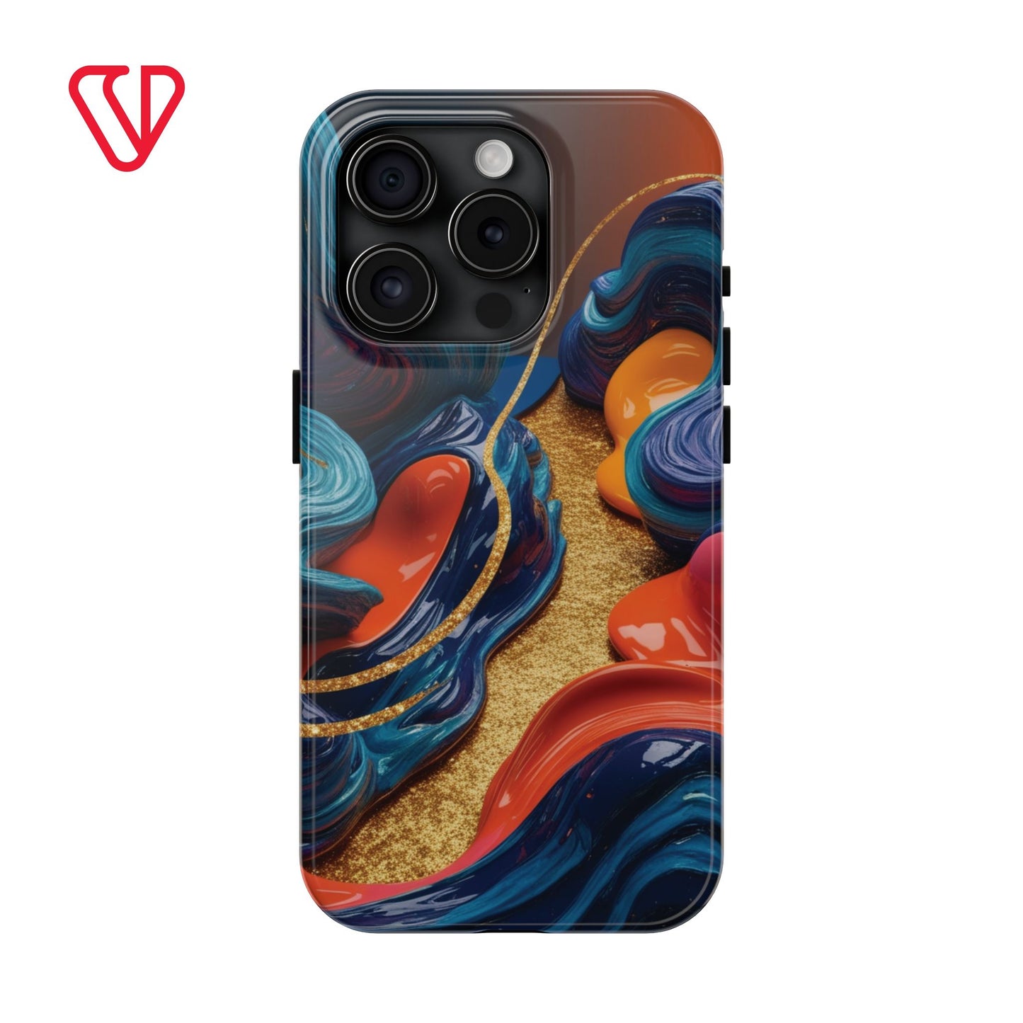 Phone Cases - 3D Blue Golden Orange Pattern - iPhone Samsung - Best Quality Unique Design