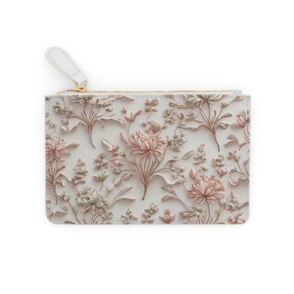 Elegant 3D Floral Print Mini Clutch Bag with Vibrant, Intricate Flower Design