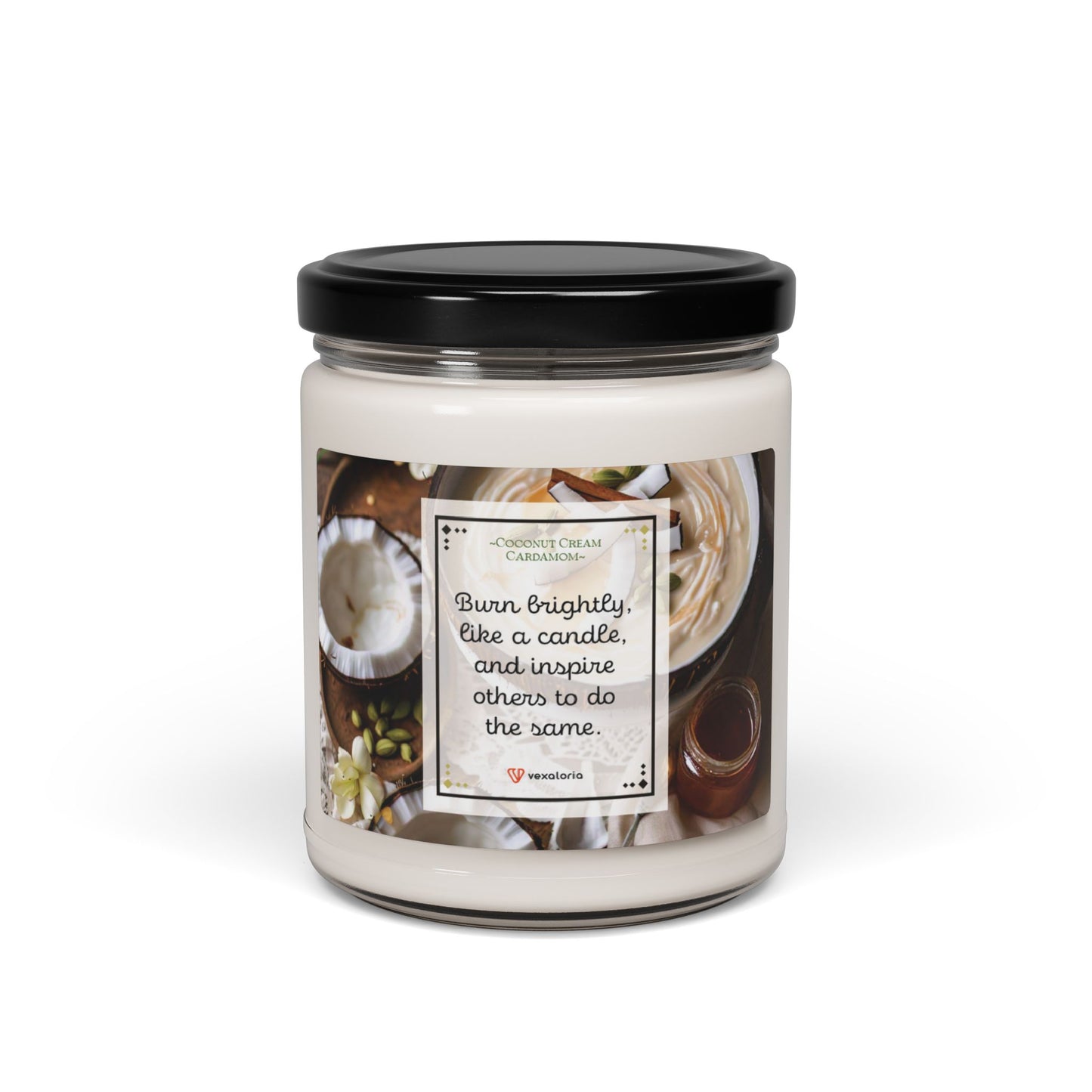 Coconut Cream + Cardamom Scented Soy Candle - 9oz: 'Burn brightly, like a candle, and inspire others to do the same'