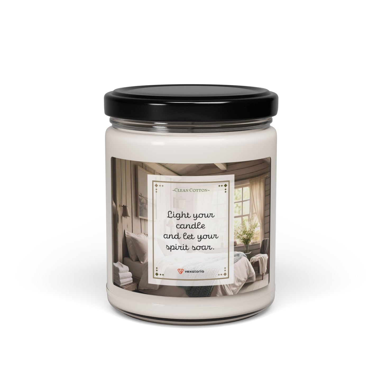 Clean Cotton Scented Soy Candle - 9oz: 'Light your candle and let your spirit soar.'