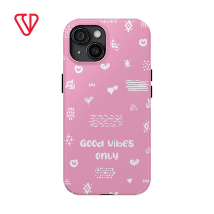 Phone Case - "Good Vibes Only" Minimal Pink Design for iPhone & Samsung