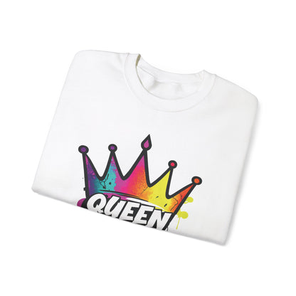 "QUEEN" Street Style Graffiti Crewneck Sweatshirt