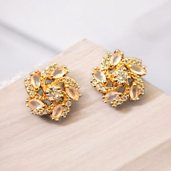 Light Luxury Zircon Flower Stud Earrings For Women Stainless Steel Mini Stud Earrings Party Jewelry - Image 6