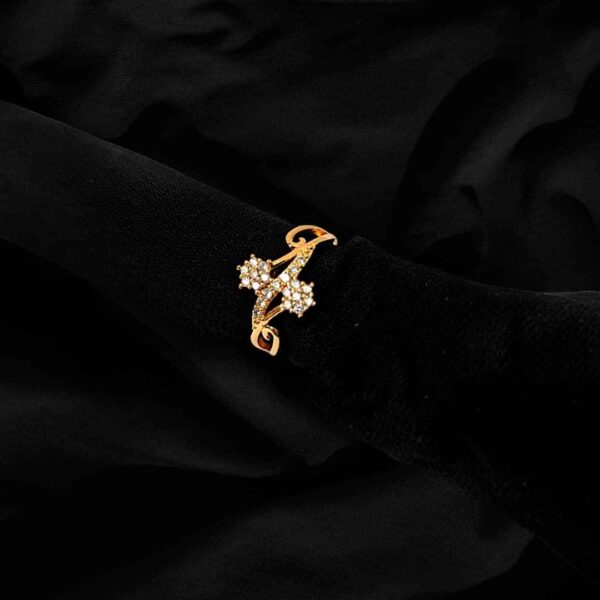 Silver and Golden 925 Sterling Open Adjustable Ring Zircon Fashion Ring for girls / Women