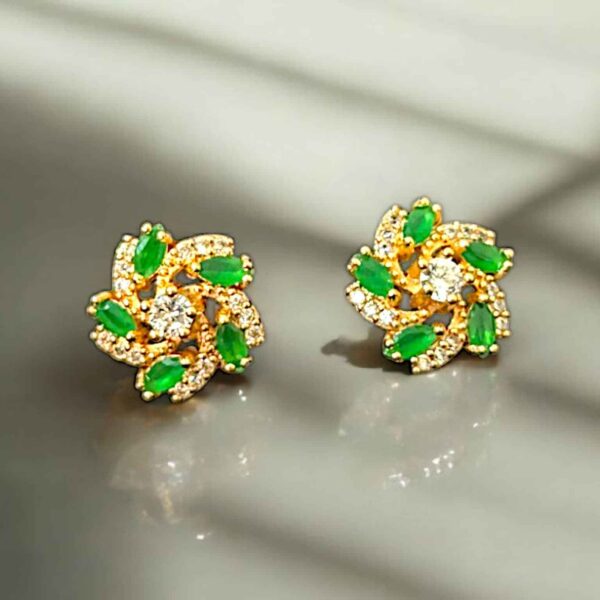 Light Luxury Zircon Flower Stud Earrings For Women Stainless Steel Mini Stud Earrings Party Jewelry
