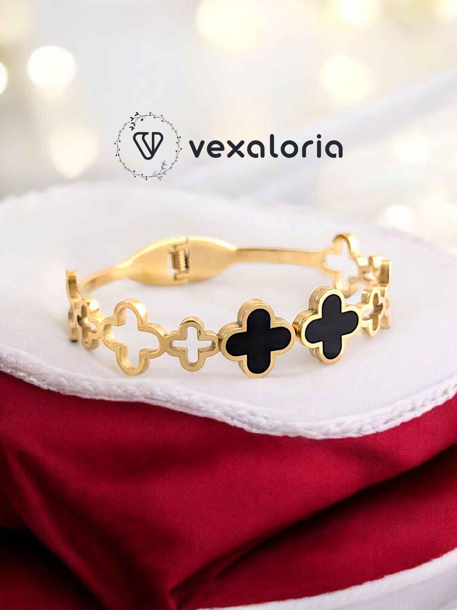 Double Clover Stainless Steel Bracelet/cuff