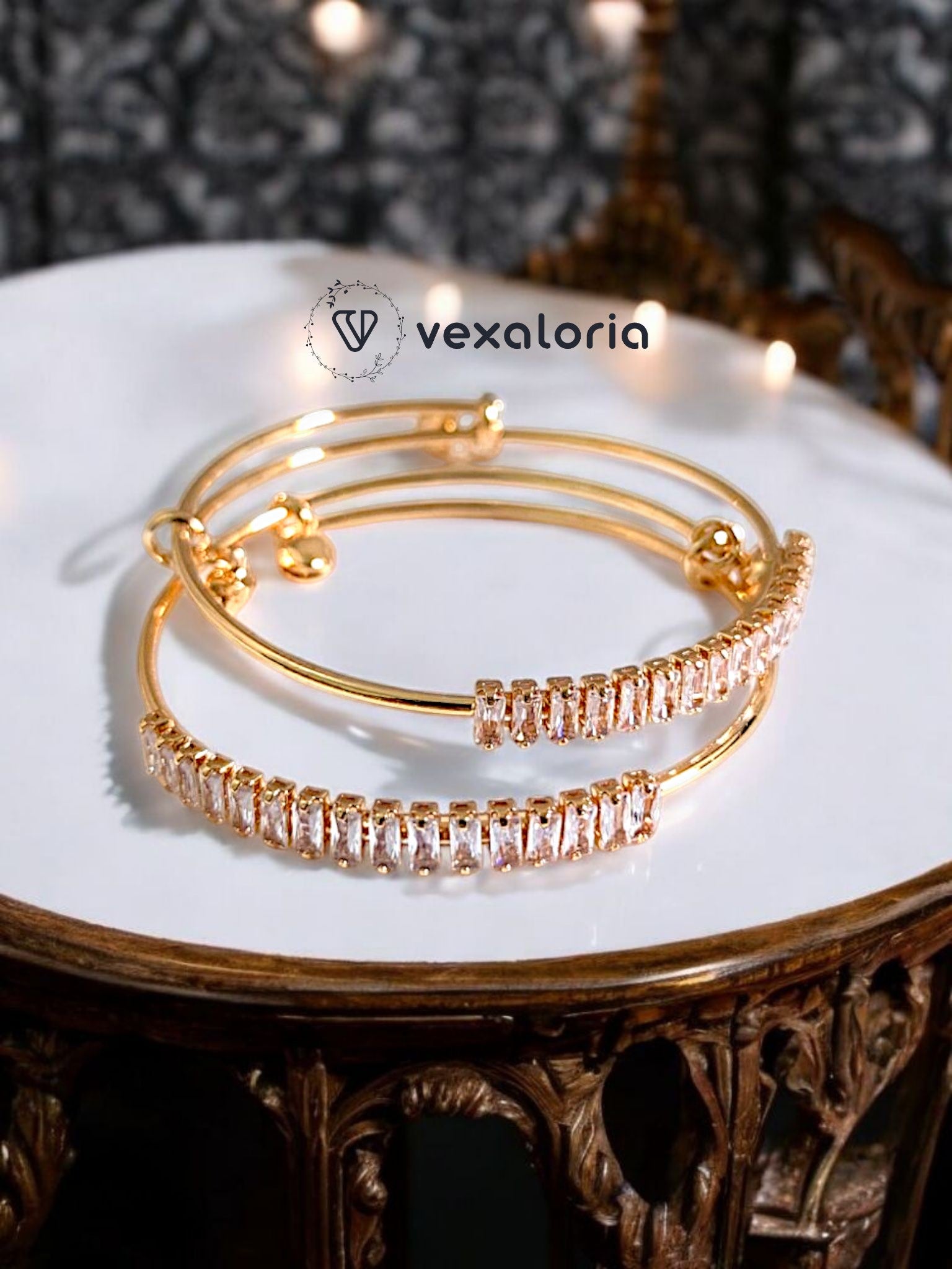 Luxury Pair Gorgeous Design Crystal Stones Bracelet for pretty Girls and Women Highly demand zircon bracelet