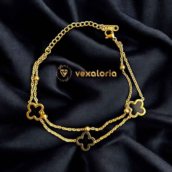 18k Gold Stainless Steel Four-leaf Clover Double Layer