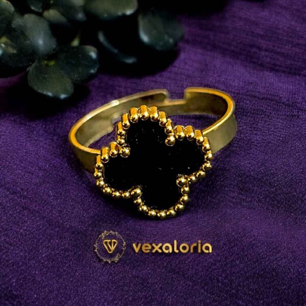 Premium Stainless Steel Brand Inspired Clover van clef Ring