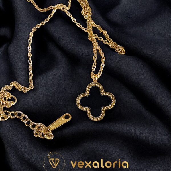 Stainless Steel 4 leaf Clover pendant - Van Cleef Design Gold Necklace - Image 2