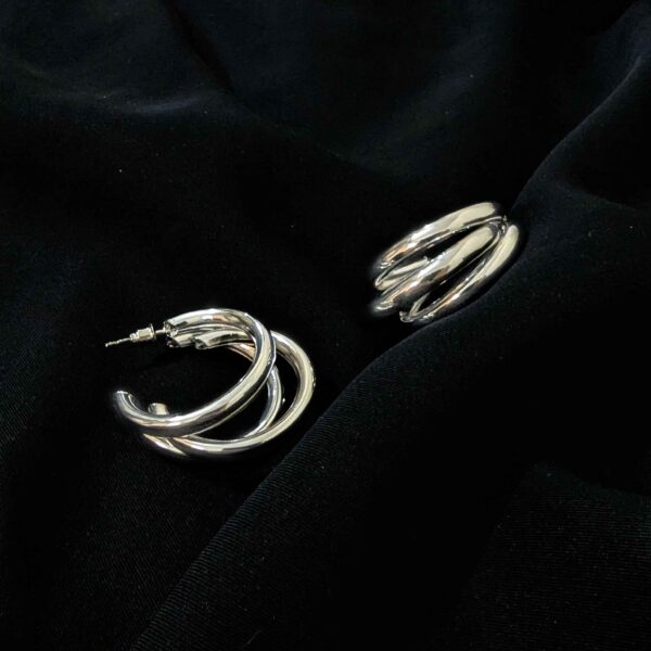 Round Silver Earrings