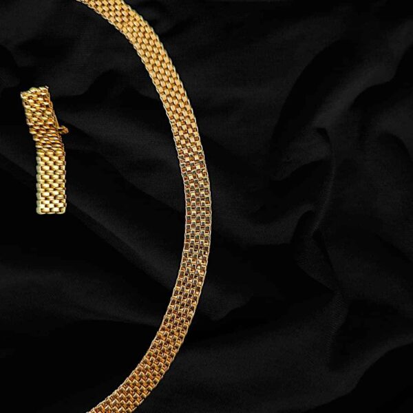 Woven Design Gold Plated Chain- Wave Metal Fashion Design Gold Plated Jewelry Set
