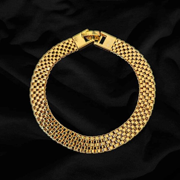 Woven Design Gold Plated Chain- Wave Metal Fashion Design Gold Plated Jewelry Set