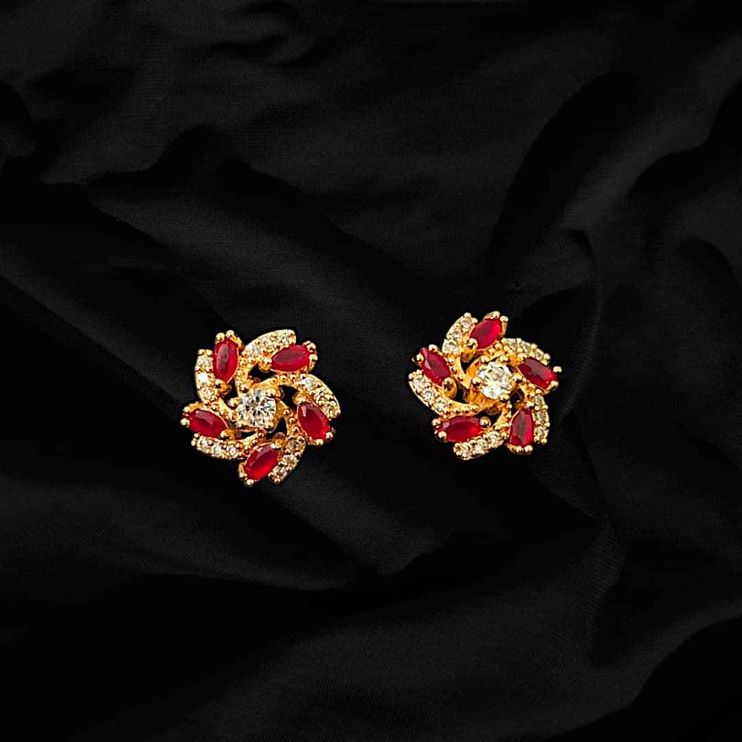 Light Luxury Zircon Flower Stud Earrings For Women Stainless Steel Mini Stud Earrings Party Jewelry