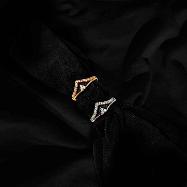 Beautiful V shaped Zircon Fashion Ring for girls / women for everyday or party wear
