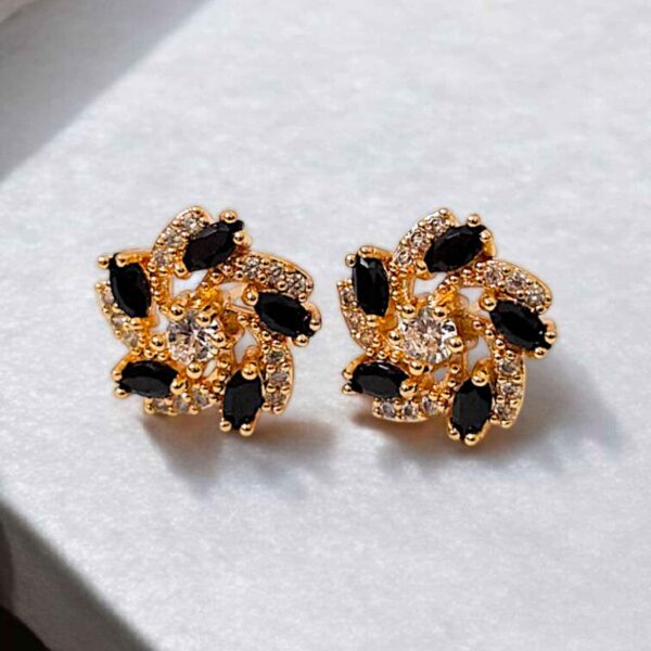 Light Luxury Zircon Flower Stud Earrings For Women Stainless Steel Mini Stud Earrings Party Jewelry