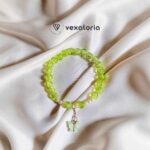 ๐ฆ Lime Glow Butterfly Beaded Bracelet โ Stretch Fit with Pearls & Charm