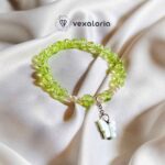 ๐ฆ Lime Glow Butterfly Beaded Bracelet โ Stretch Fit with Pearls & Charm