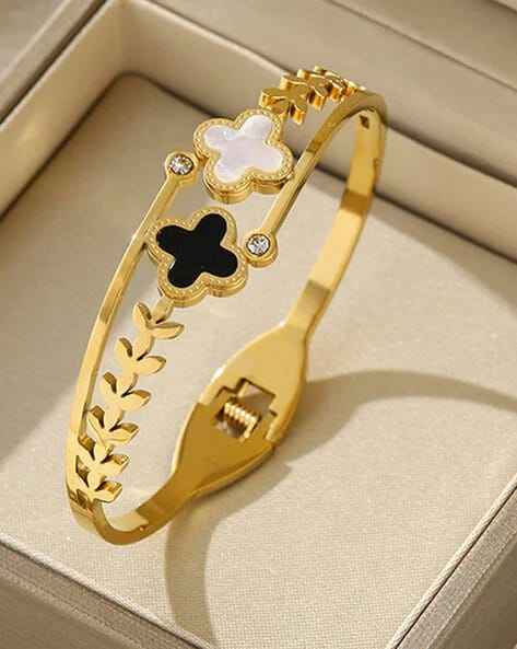 4c03f481-f26a-413d-8eb8-69336d015aab Black and White Stainless Steel Clover Lux