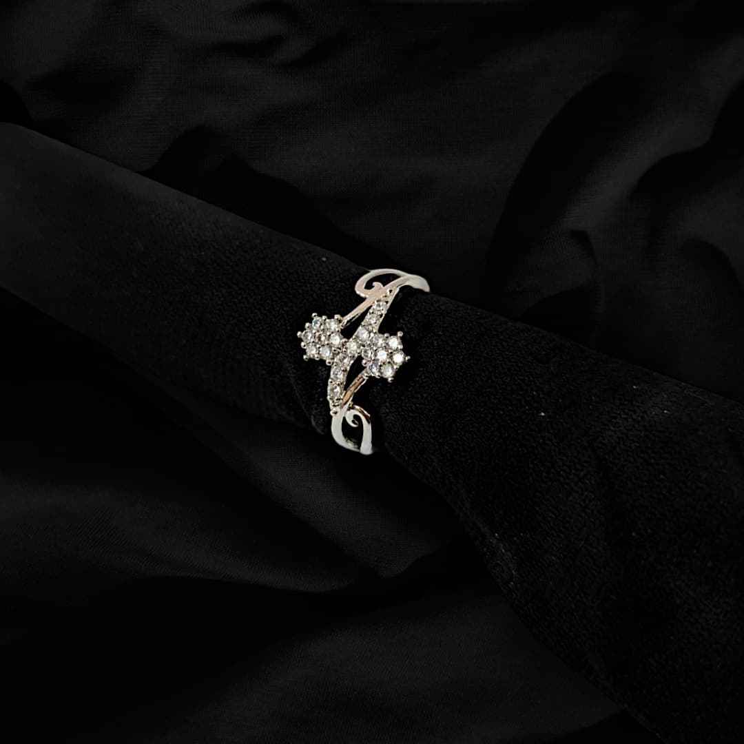 5a00a388-93dd-46b4-a653-5d414703fafc Silver and Golden 925 Sterling Open Adjustable Ring Zircon Fashion Ring for girls / Women