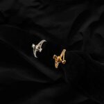 Fashion 925 Silver and golden elegant triple heart Zircon Fashion Ring for girls / women for everyday wear