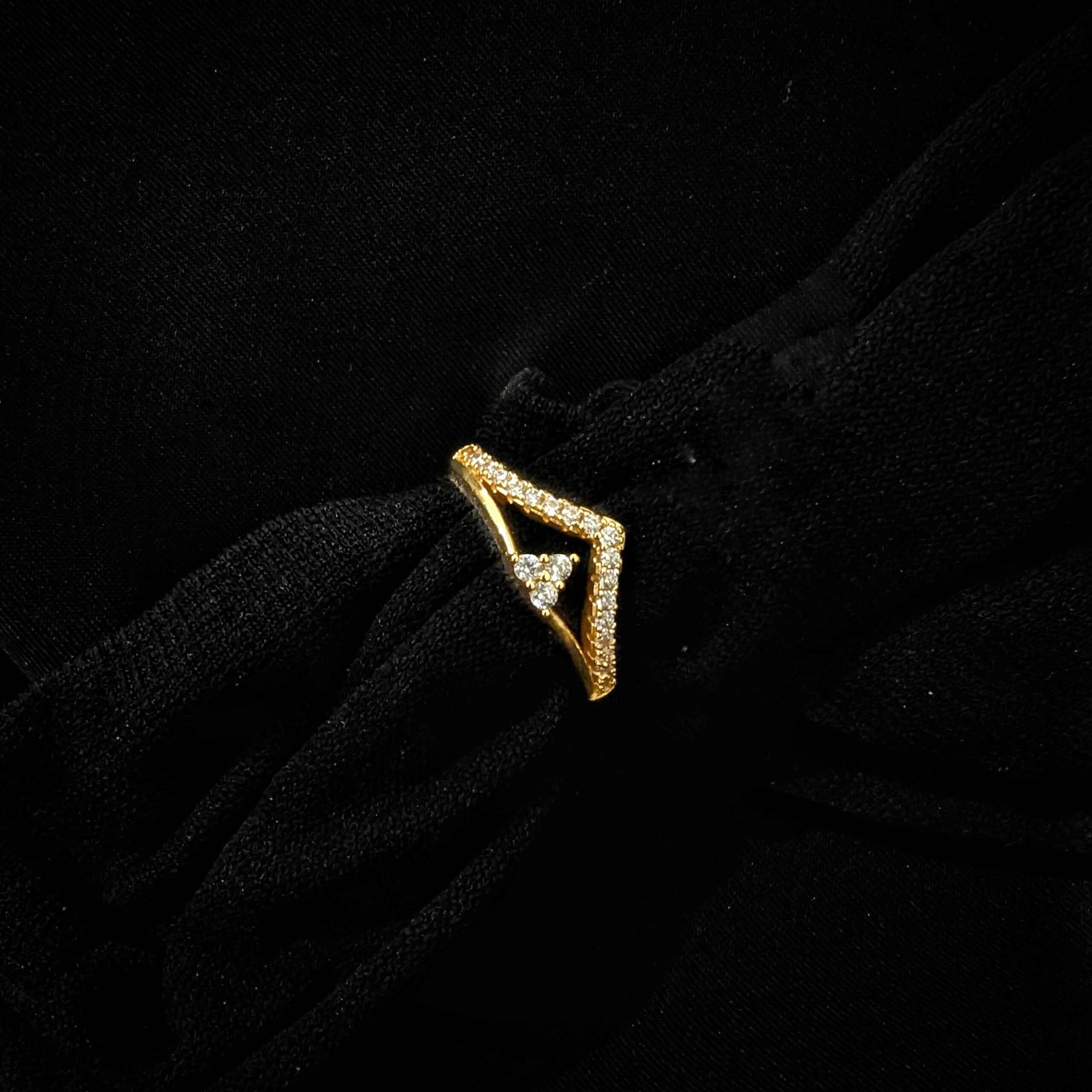 757a2d62-6b0a-4df0-90ca-952331d44863 Beautiful V shaped Zircon Fashion Ring for girls / women for everyday or party wear