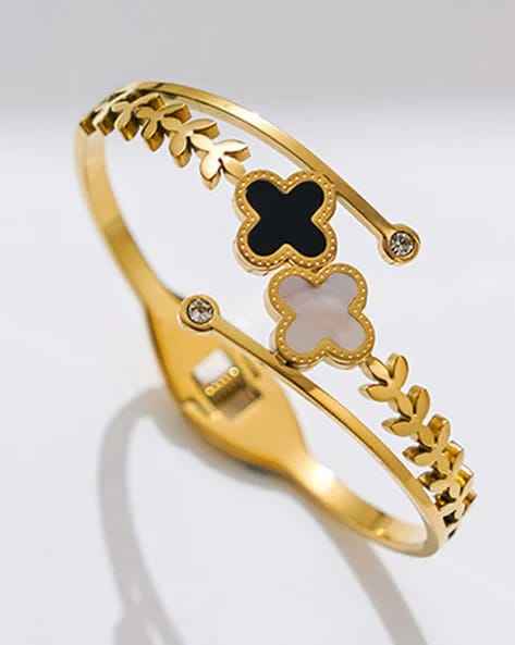 7db83826-9ada-4403-bedb-8239061ae57c Black and White Stainless Steel Clover Lux