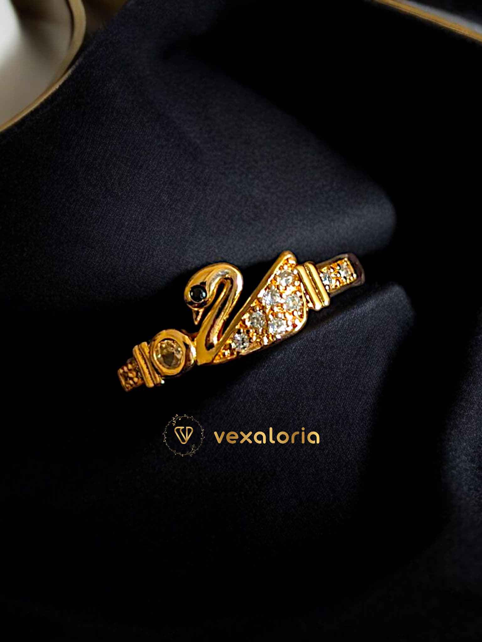 85f2a3b3-0181-4f17-a3cf-66ab11aba6d4 Swan Ring High Quality gold Plated Fashion Jewelry Cuff Bracelet Women Girls Gifts