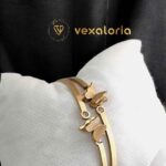 3D Gold stainless Steel Butterfly Bracelet / Cuff