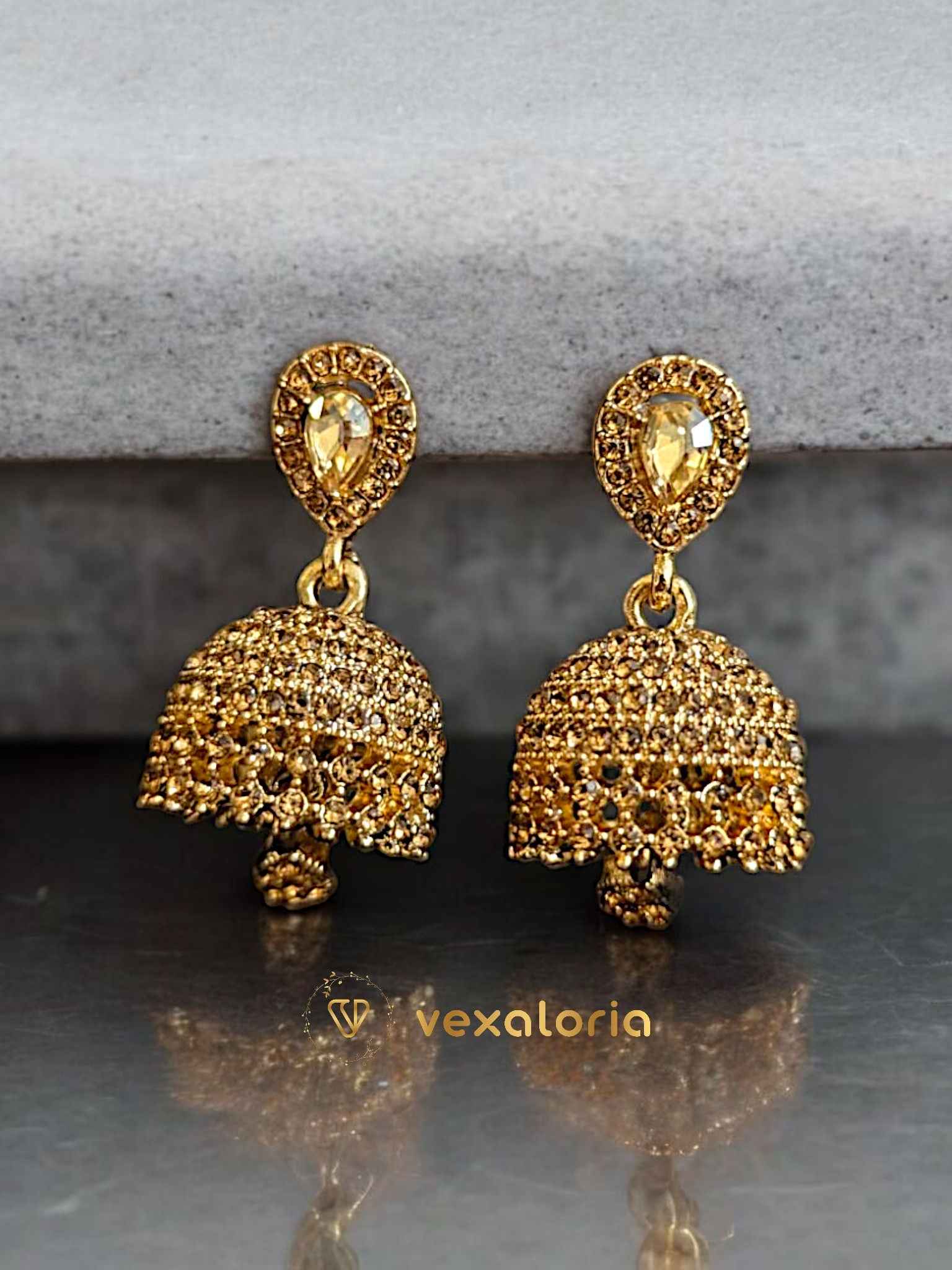 VXL_20250407_060539663-Photoroom Beautiful Zircon golden Jhumki for girls - Desi style Jhumki for girls