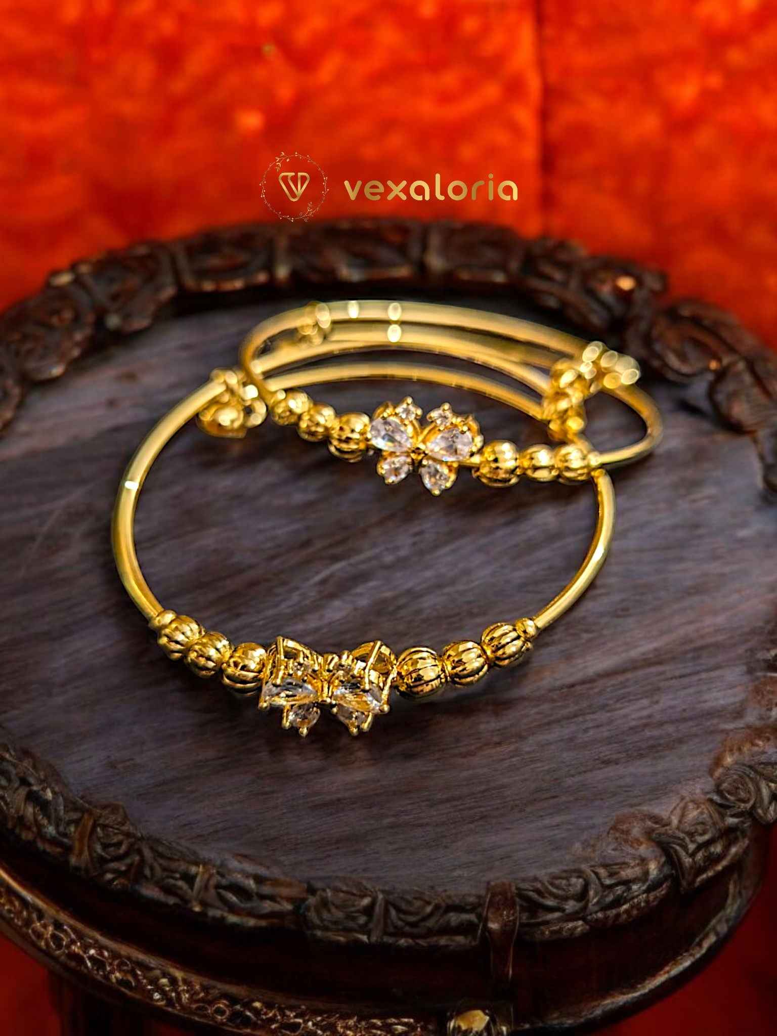 VXL_20250407_064646443-Photoroom New Crystal Gold Color Pair Bangle for Women Arabic Bracelet Jewelry