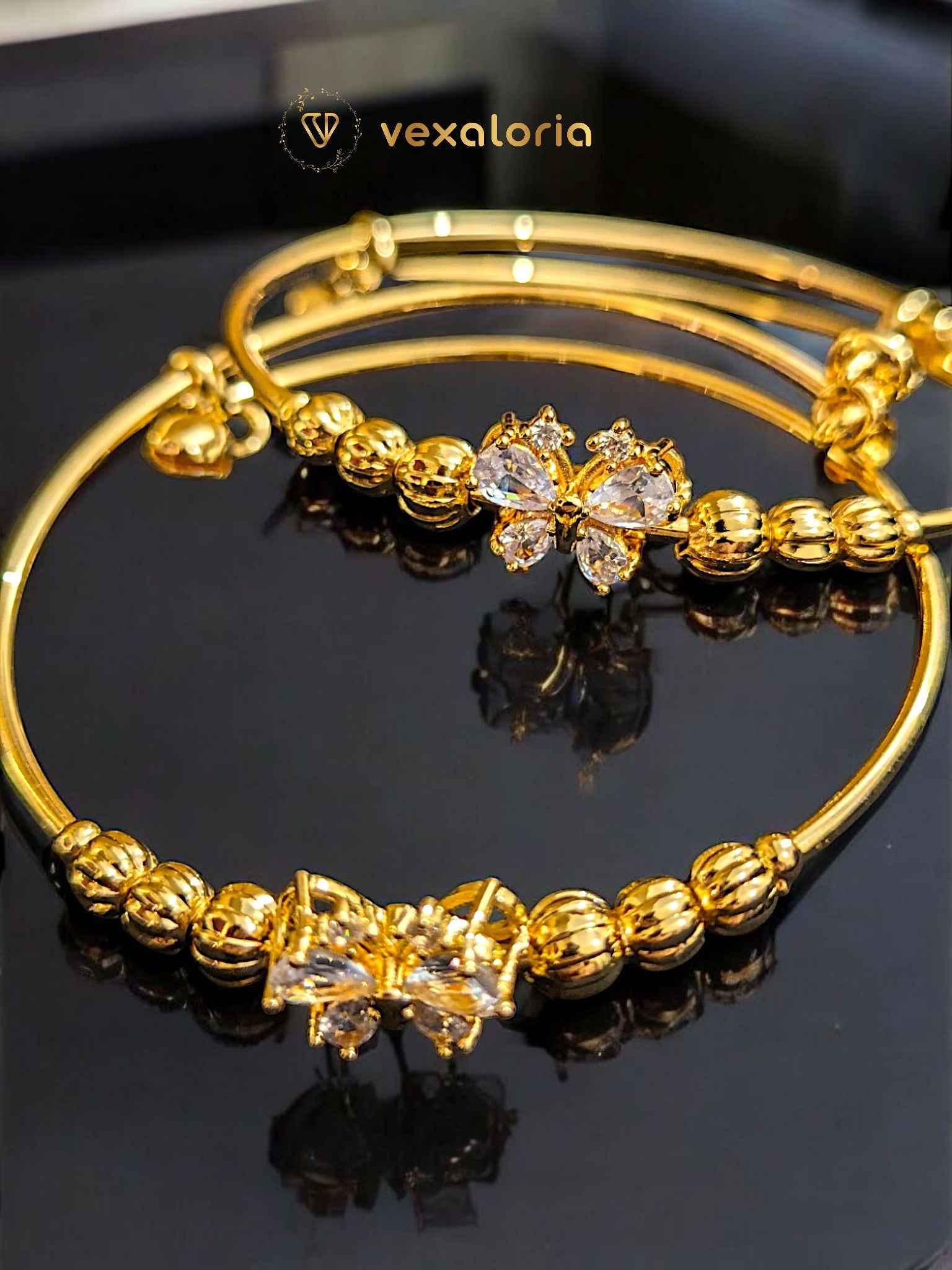 VXL_20250407_064652049-Photoroom New Crystal Gold Color Pair Bangle for Women Arabic Bracelet Jewelry