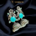 Beautiful Silver Peacock Jhumka